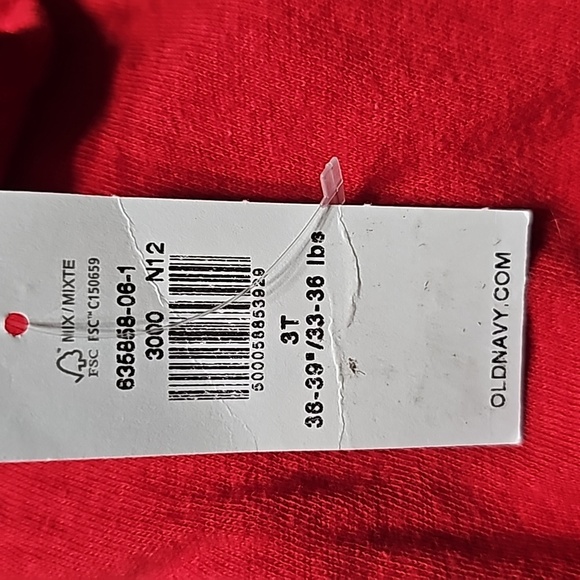 Old Navy Long-Sleeve JOY TO THE WORLD!! Red Graphic Tee Toddler Girls 3T New - Picture 6 of 11